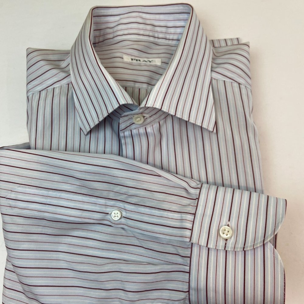 FRAY Shirt size 16 / 41 fitted Stripped Made in Italy